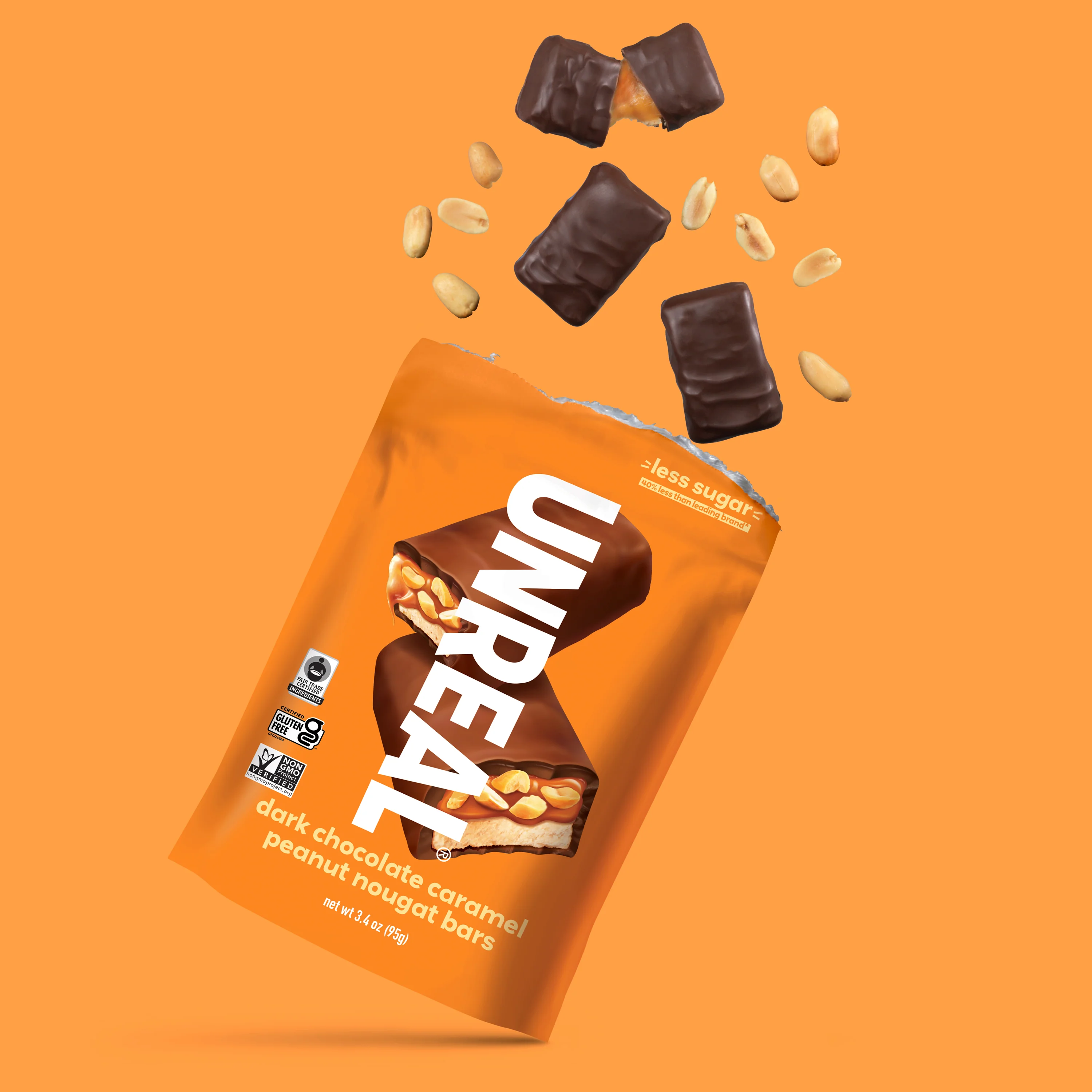 Dark chocolate caramel peanut nougat bars - everyday 5 bars - Image 3